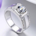 Couple Diamond Ring Silver Gold Plated