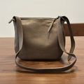 Vegetable-Tanned Leather Casual-Style Shoulder Bucket Crossbody Bag