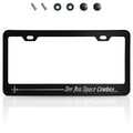 Matte Black License Plate Frame Funny for Anime Fans   See You Space Cowboy Anime License Plate Frame Design (12.2 x 6.3 Inches) Easy to Install Stainless Steel Holder for US & Canada