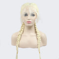 Long Section With Bangs Double Ponytail Fishbone Braid Wig