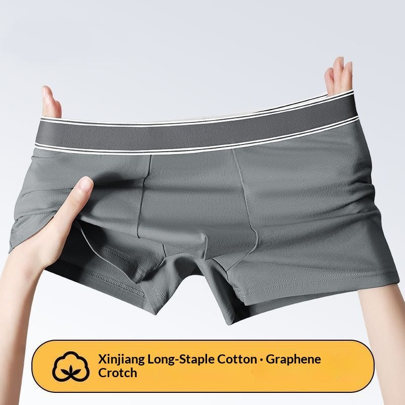 Mens Cotton Boxer Briefs, Simple And Elegant, With Graphene Antibacterial Properties