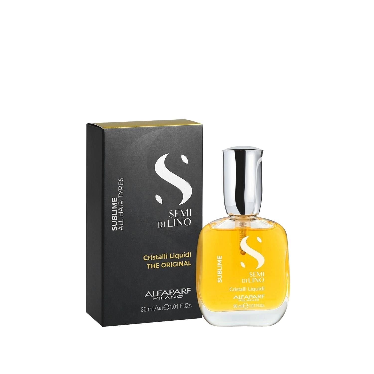 Alfaparf Semi Di Lino Sublime Cristalli Liquidi Hair Serum - Nourishing 30ml Liquid Hair Care for Dry or Damaged Hair