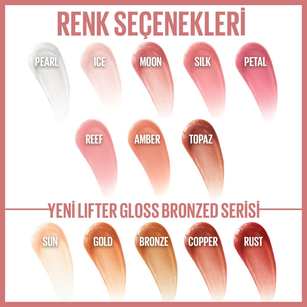 Maybelline New York Lifter Gloss - Hyaluronic Acid Lip Gloss for Fuller Lips, Moisturizing & Non-Sticky
