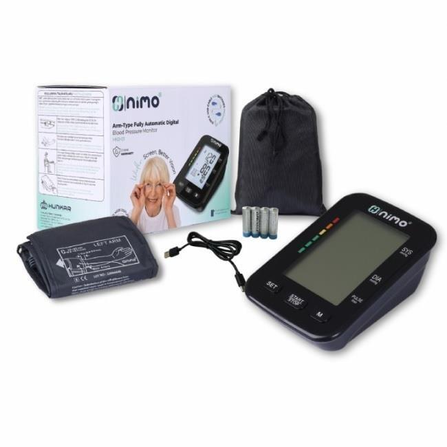 Nimo Digital Blood Pressure Monitor - Automatic Upper Arm Blood Pressure Tracker with Wide Screen & 2x60 Memory
