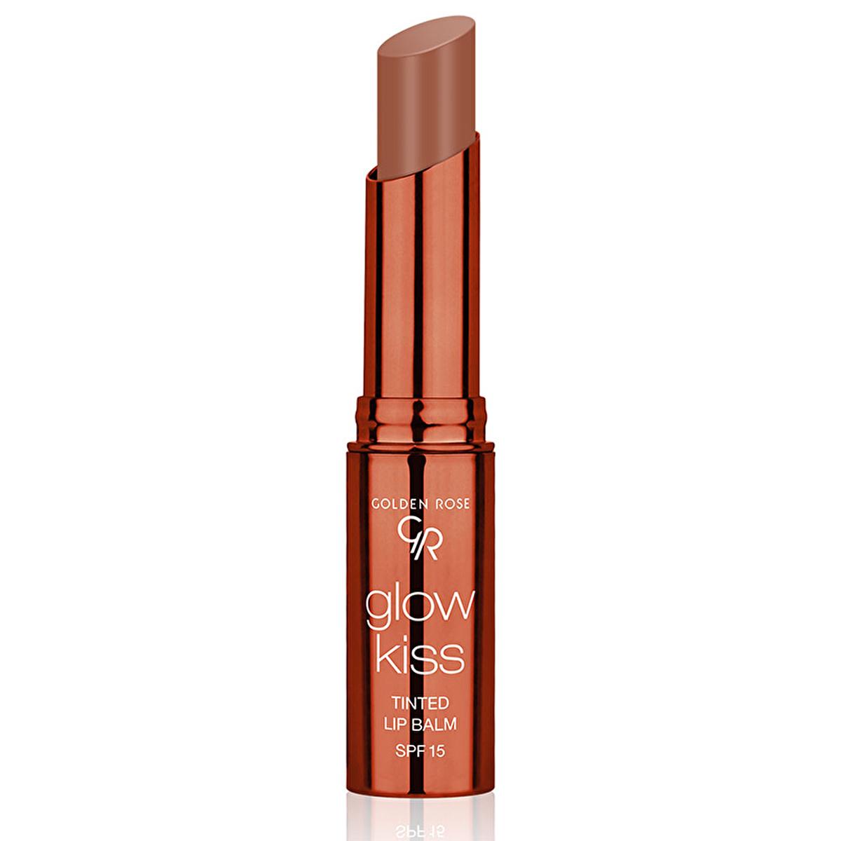 Golden Rose Glow Kiss Tinted Lip Balm: Vegan SPF 15 Moisturizing Lip Care with Shea Butter, Adds Natural Color & Sun Protection