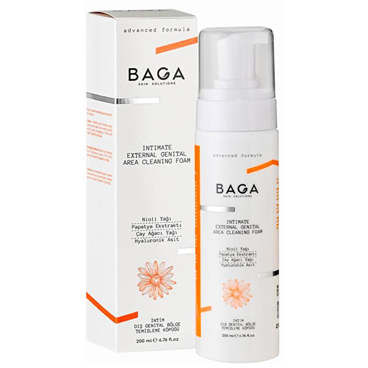 Baga Gentle Genital Hygiene Foam - pH Balanced, Soap-Free, Soothing Chamomile & Aloe Vera - 6.76 fl oz