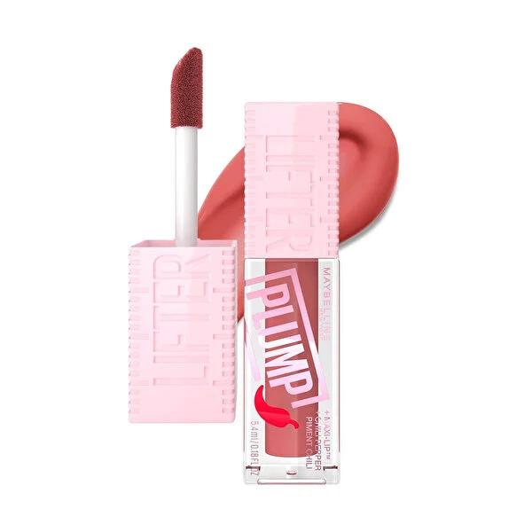 Maybelline Lifter Plump Lip Gloss - Peach Fever - Instantly 30% Fuller Lips, Non-Sticky, Long-Lasting