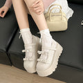 Round Headed Retro Brown British Style Thick Soled Small Leather Shoes For Women 2025 New Spring And Autumn Matching Skirt Mary Jane Single Shoes