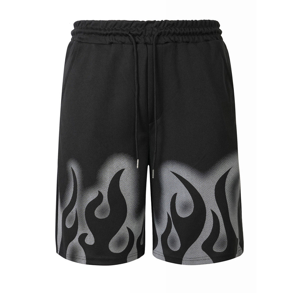 Mesh-Panel Breathable Casual Drawstring Shorts