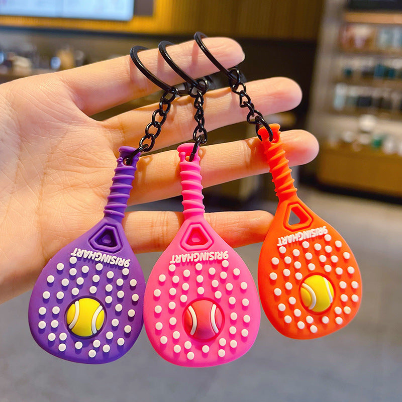 Creative Tennis Racket Sports Keychain Pendant