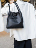 New Foreign Trade Cross-Border Office Commuter Tote Bag, Genuine Leather Large Capacity Shoulder Bag, Cowhide Handbag