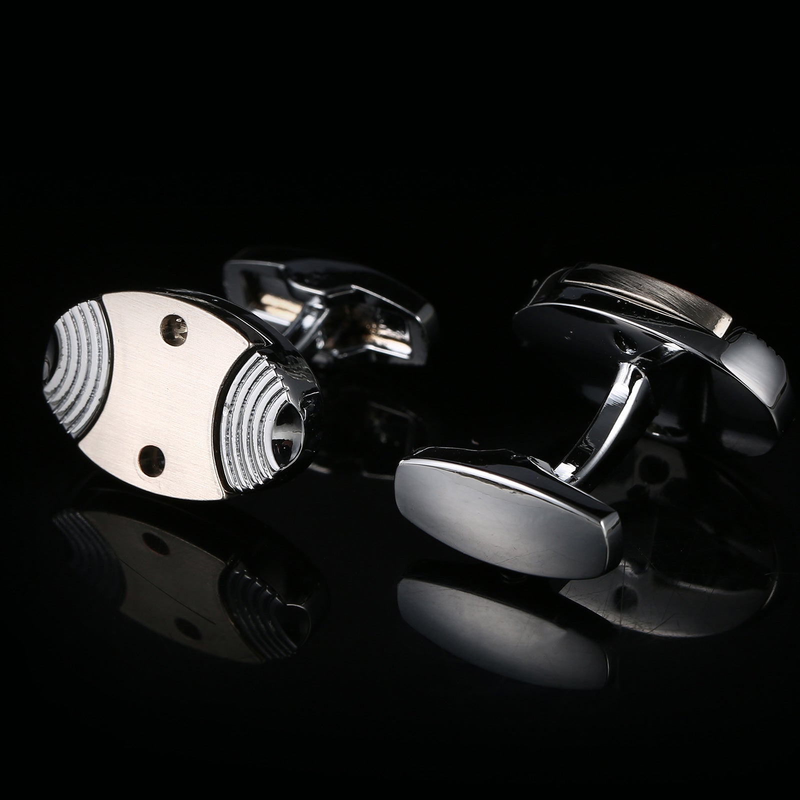 Industrial Revolution Series French Fish Shape Men's Cufflinks