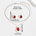 Sweet Dainty Pastoral Korean Women Jewelry Set, Unique Floral Design Inlaid Cubic Zirconia, Matching Earrings & Clavicle Chain