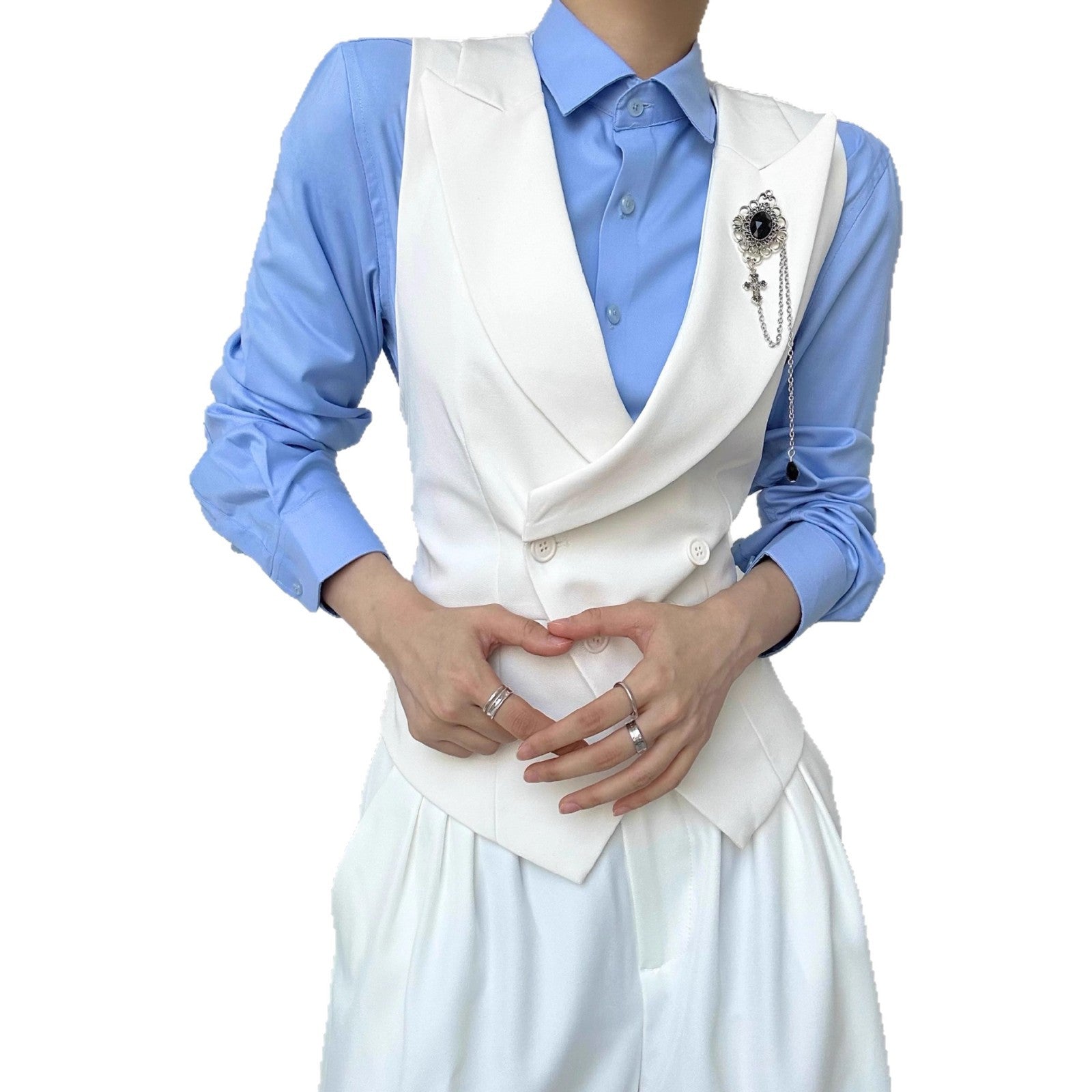 Women's Suit Vest For Young Women White Slim-fit Versatile And Exudes A Premium Sophisticated Vibe