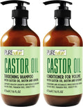 Castor Oil Shampoo and Conditioner Set 16 Fl Oz Set of 2 Sulfate Free Volume Thickening Products for Fine Thinning Hair Anti Breakage and Volumizing Thick Professional Salon Formula