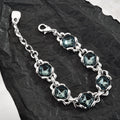 Grey Oval Cubic Zirconia Matching Jewelry Set For Women, Silver Choker Necklace & Bracelet 2Pcs Elegant Wedding Party Fashion Jewelry
