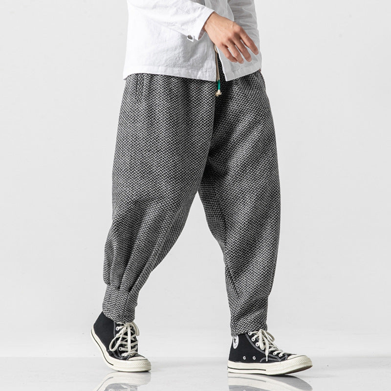 Retro-textured Woolen Thickened Casual Pants