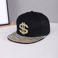 Suitable For Both Men And Women, This Metal Stud Jewelry Features A Wave-shaped Set Of Diamonds. The Hat Has A Flat Brim And Is Perfect For Individualized Outfits.