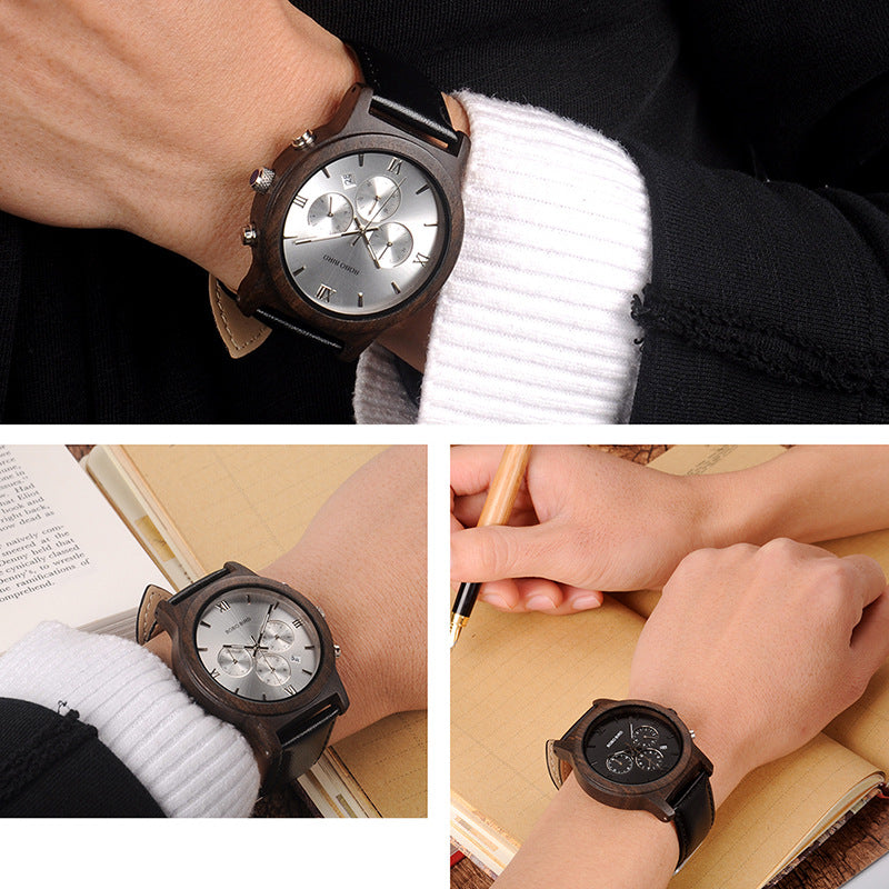 Wooden Watch Simple And Casual Quartz Movement