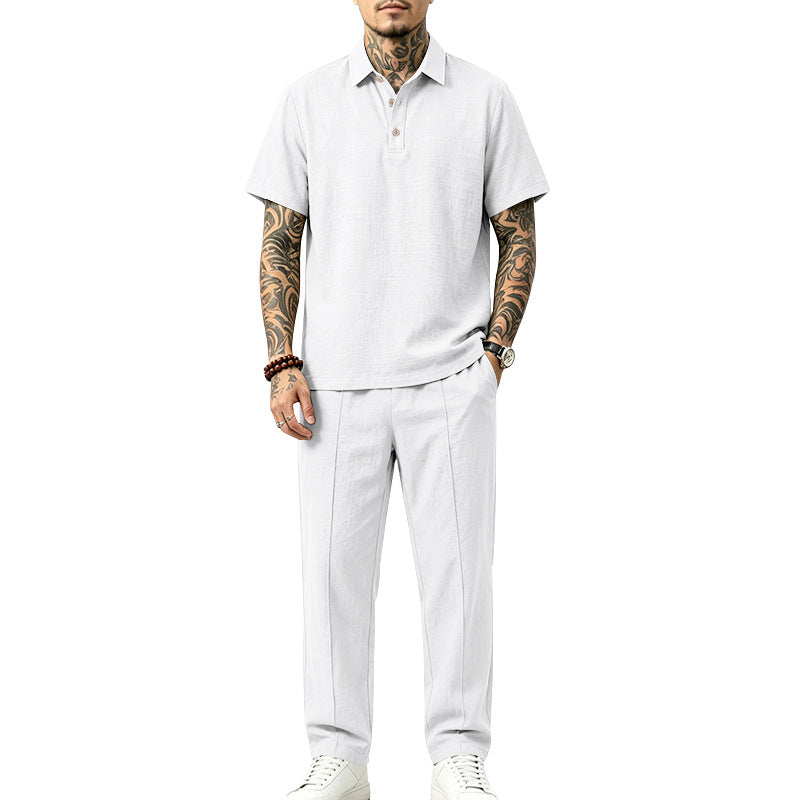 Mens Loose-fitting Top And Trousers Set