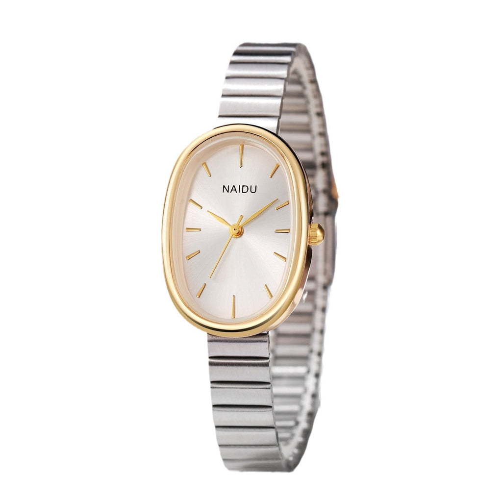 Girls Watch With A Bamboo-link Strap And An Oval Small Dial