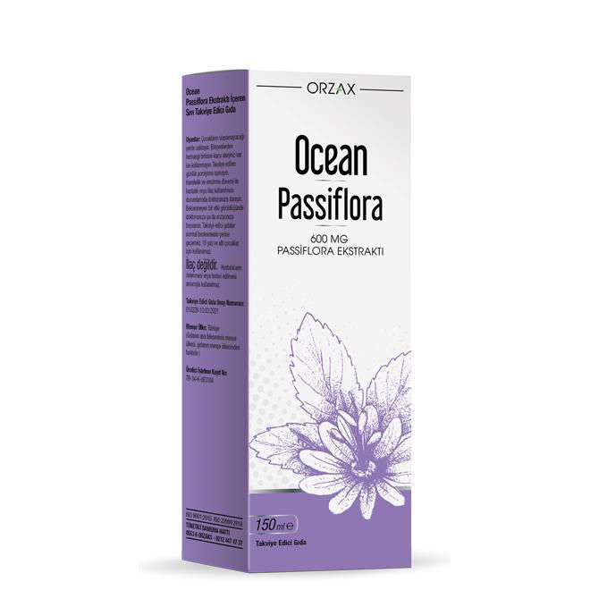 Ocean Passiflora Syrup Dietary Supplement - Natural Relaxation Aid with 600mg Passiflora Extract per 5ml Serving