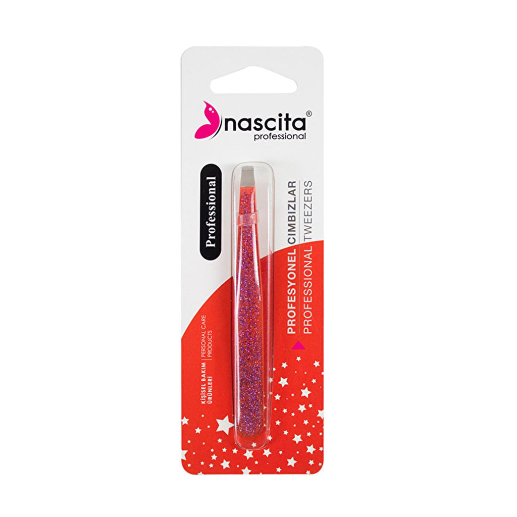 Nascita Professional Flat Tip Tweezers - Precision Eyebrow Tweezers for Professional Grooming