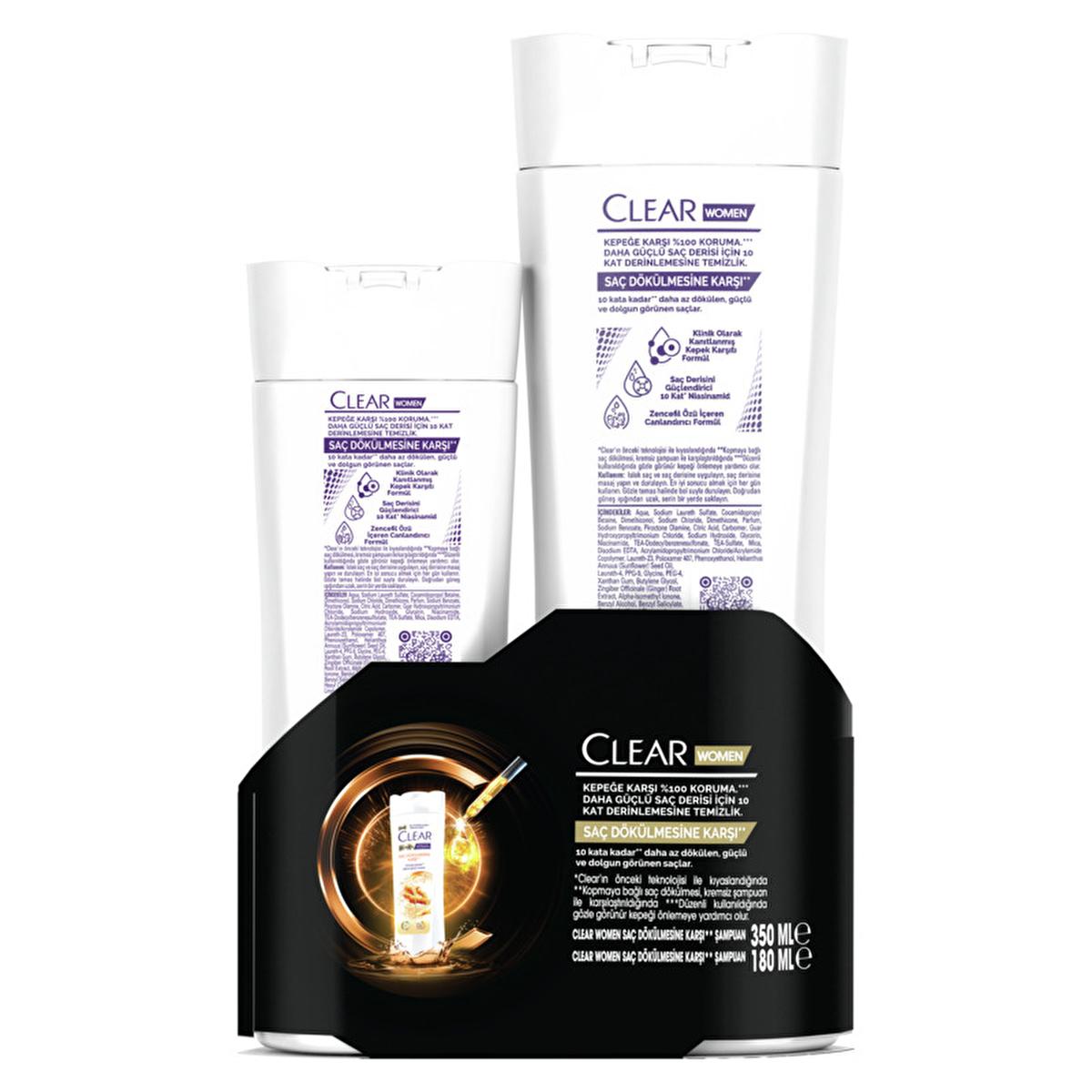 Clear Women Dandruff Defense Shampoo - Powerful Anti-Dandruff Solution for Women | 350 ml + 180 ml