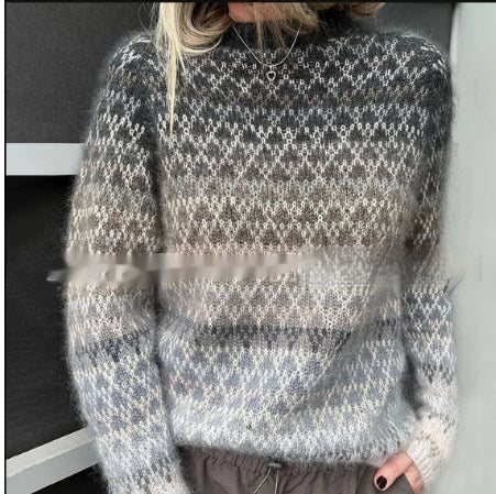 Crew-neck Pullover Knitwear A Trendy Versatile Sporty Jacket