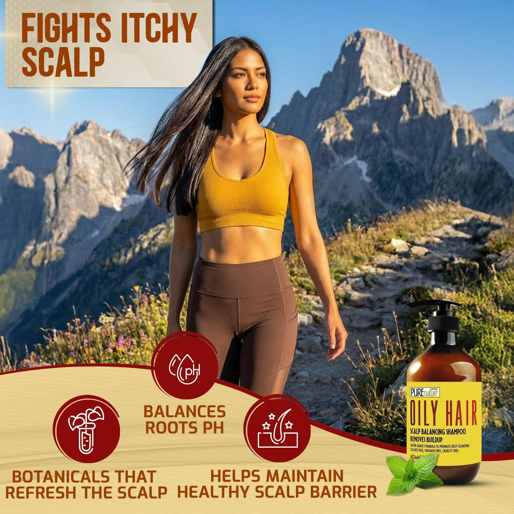 Oily Hair Shampoo Sulfate Free 16 Fl Oz Buildup Remover for Itchy Scalps Deep Cleanse Shampoo for Dandruff and Flake Treatment for Men and Women Paraben Free Salon Professional Formula