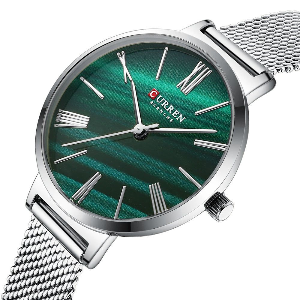 Roman Numeral Ultra-thin Mesh Strap Womens Watch