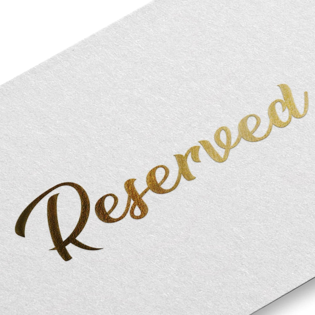 10 Pack Gold Reserved Table Signs for Wedding Party Restaurant Double Sided Reserved Table Signs Gold Reserved Signs for Tables Gold Table Reserved Cards White Paper Reserved Table Tent Card