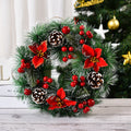 Christmas Pinecone Red Berries Wreath