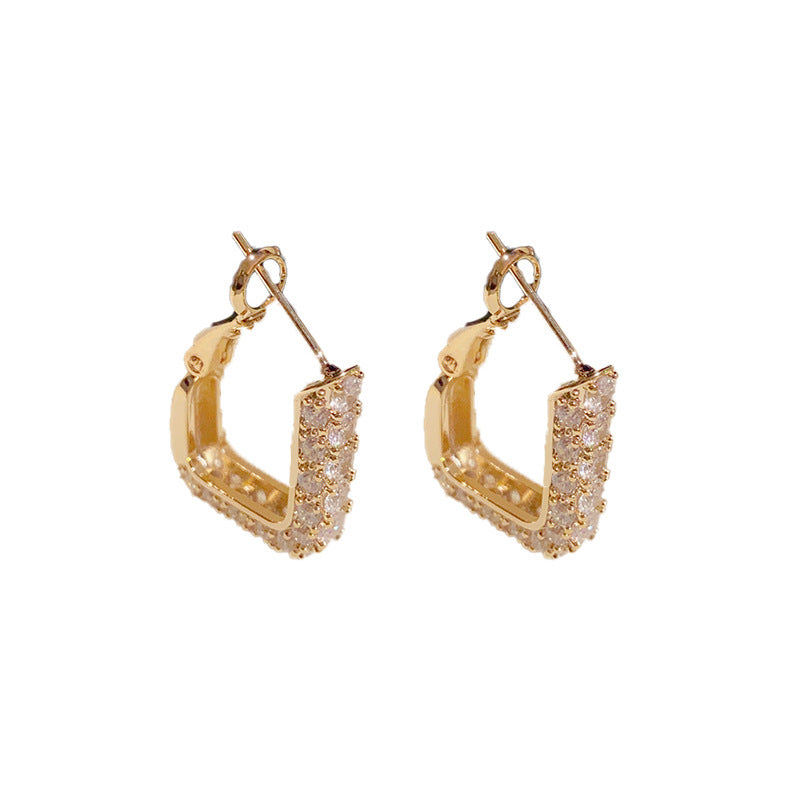 Affordable Luxury Square Snap back Earrings For Women