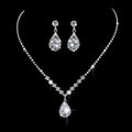 Rhinestone Water Drop Jewelry Set