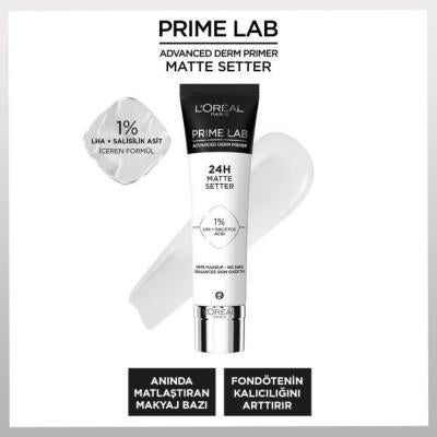 Loreal Paris Prime Lab Matte Makeup Primer - 24 Hour Matte Finish, Long Lasting Foundation Primer for Oily Skin