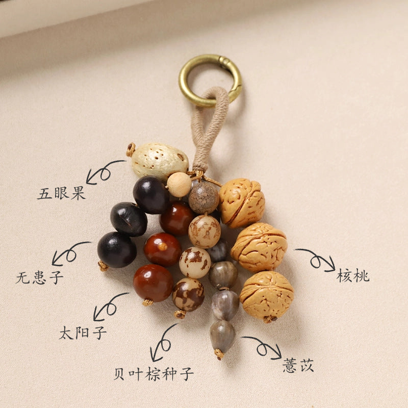 New Chinese-style Wish-Fulfillment Seed-Bead Bag Charm Keychain
