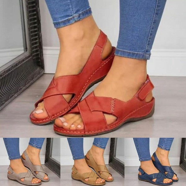 Womens Retro Casual PU Sandals