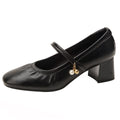 Non-slip Soft-soled Pumps For Women Mid-heel Chunky-heel Mary Jane Style Perfect With Cheongsams
