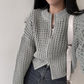 Fashion Vintage Zipper Sweater Coat For Women