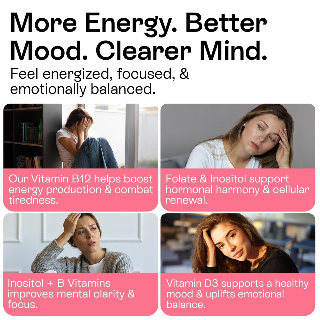 Myo Inositol D Chiro Inositol Supplement for Women Hormone Balance Healthy Ovarian Support 40:1 Myo Inositol Blend with Folate Vitamin D3 B12 & 20 Billion CFU Probiotics 60 Capsules