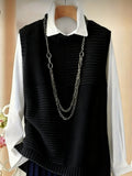 Womens Elegant Sleeveless Knitted Vest Top