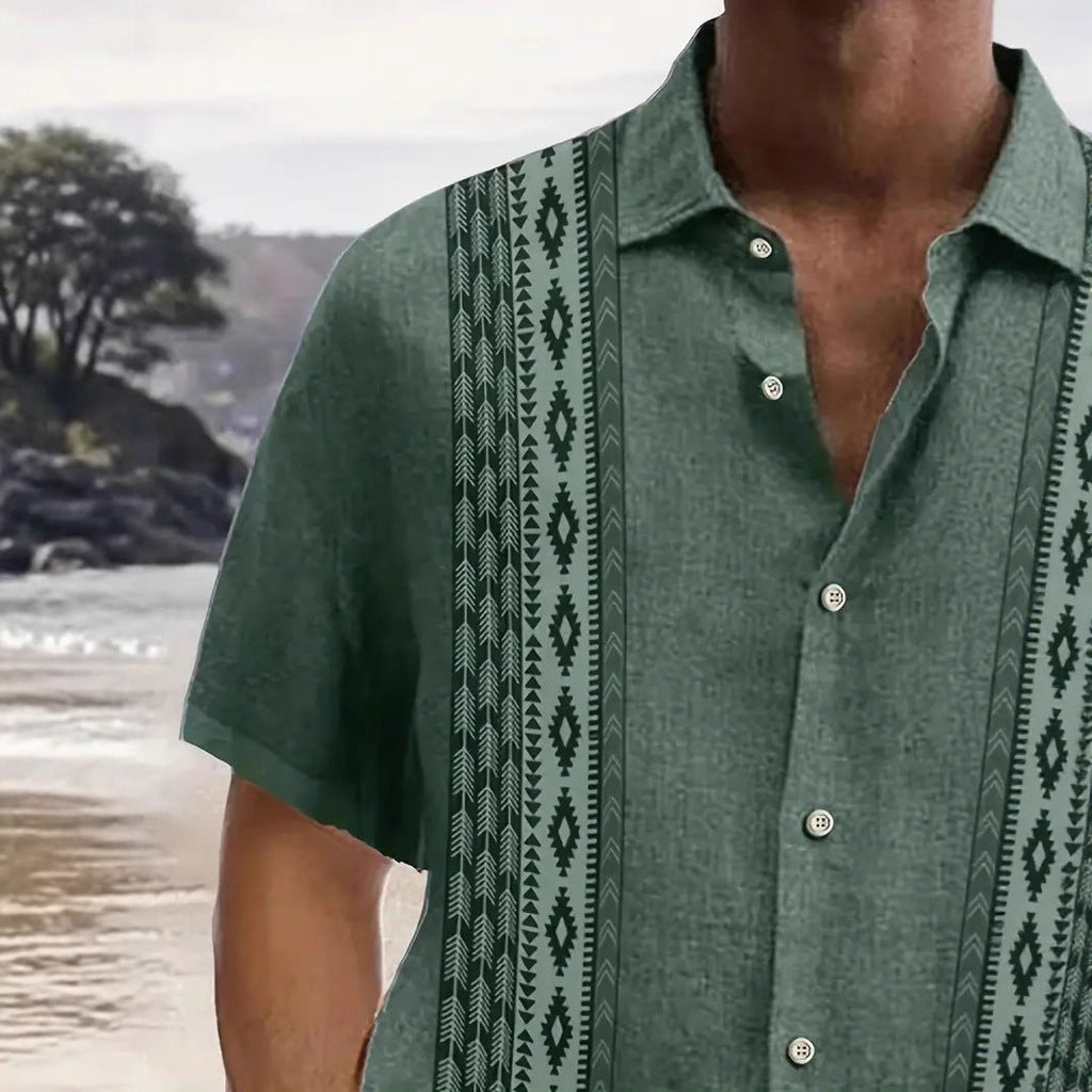 Mens Short-Sleeve 3D-Printed Shirt