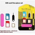 Metal SIM Support Sleeve Standard to Micro SIM Restorer 5-Piece Set