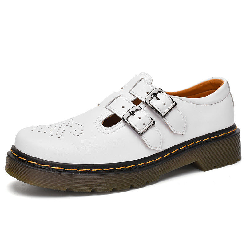 Women's British-style Square-button Retro Casual Loafie Shoes