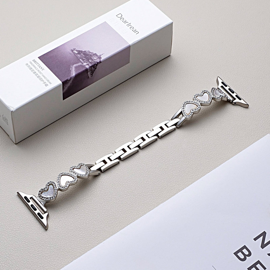 Loving-Heart Shell Metal Watch Strap