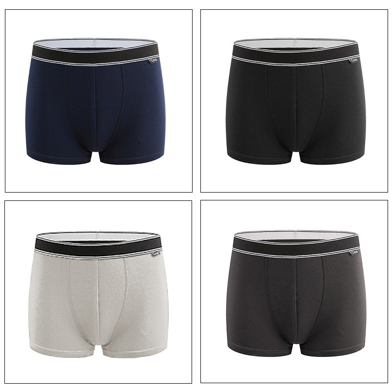 Cotton Mid-rise Boxer Briefs Breathable Men's Underpants