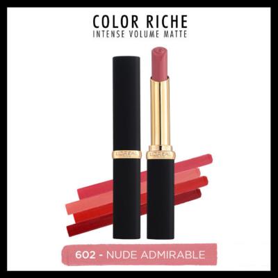 Loreal Paris Color Riche Intense Volume Matte Lipstick - 602 Nude Admirable - Hyaluronic Acid for Fuller, Hydrated Lips - Long Lasting