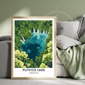 Affiche Lac de Plitvice | Poster de voyage Croatie | Affiche Lac