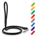 Rolled Leather Dog Leash 4 ft x 0.4 in All Sizes Black
